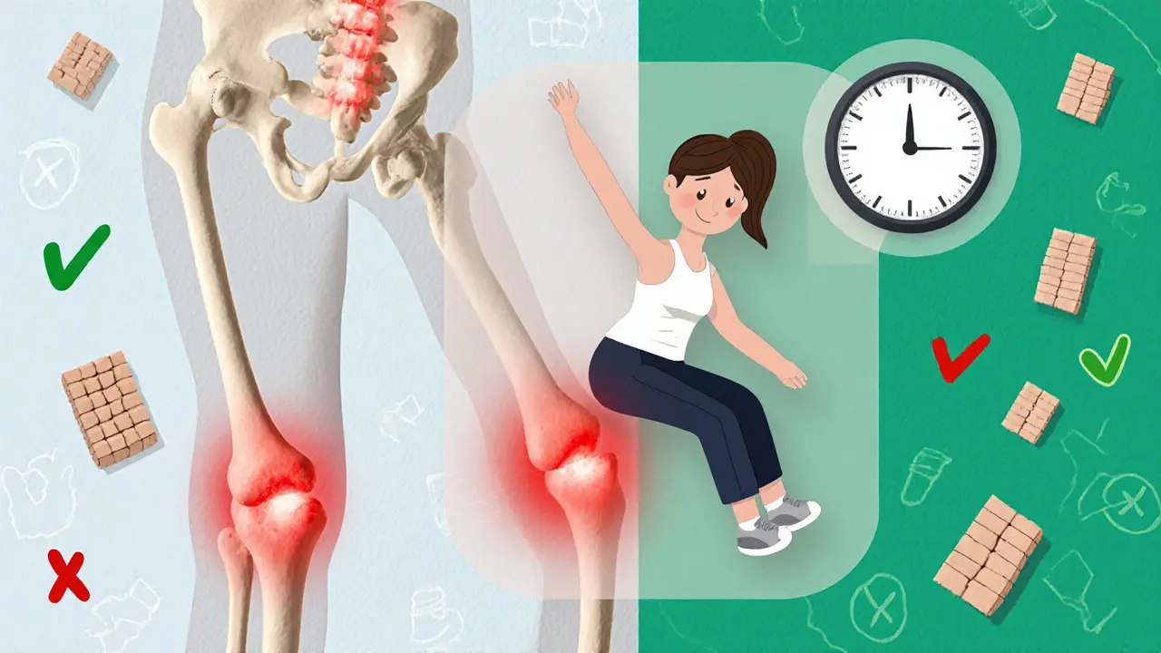 Схема костей с восстановлением под нагрузкой и малыми прыжками для здоровья суставов.