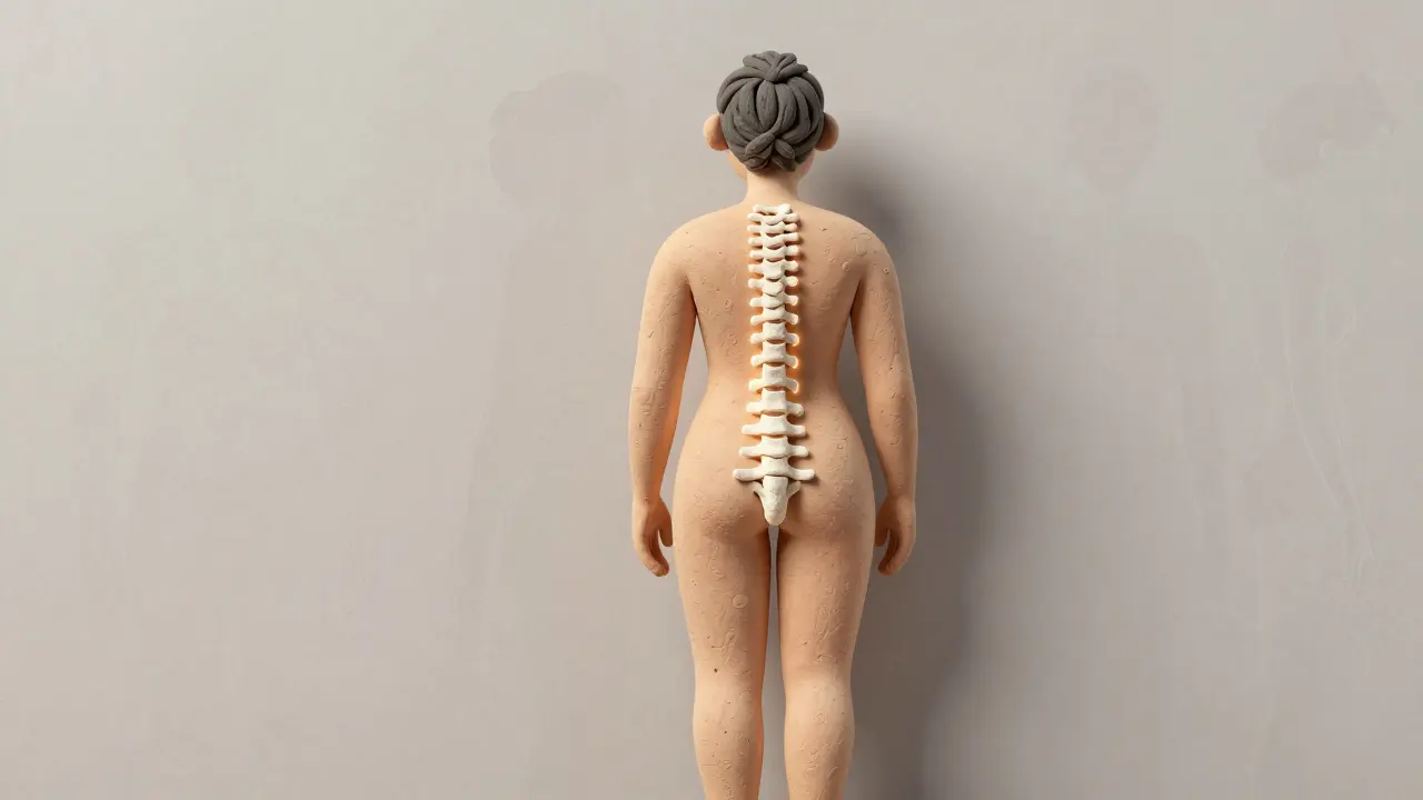 Человек у стены с правильной осанкой — между поясницей и стеной помещается ладонь.