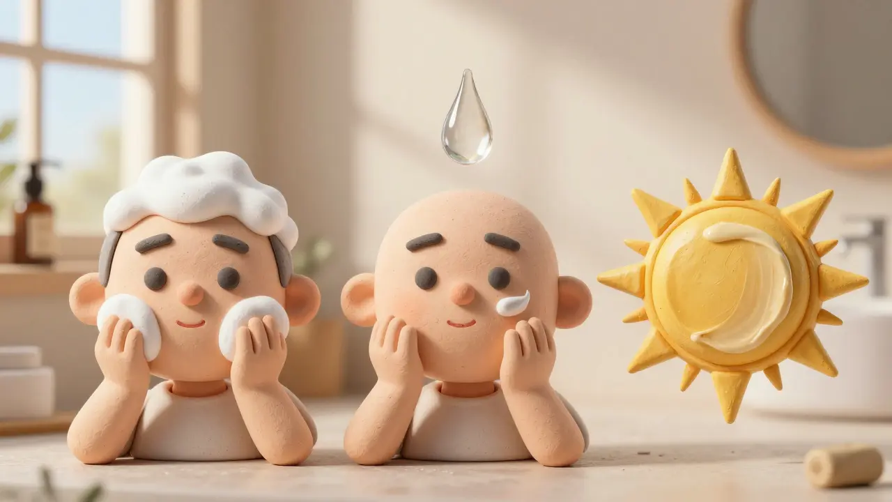 Уход за кожей лица: базовая схема очищение-увлажнение-защита