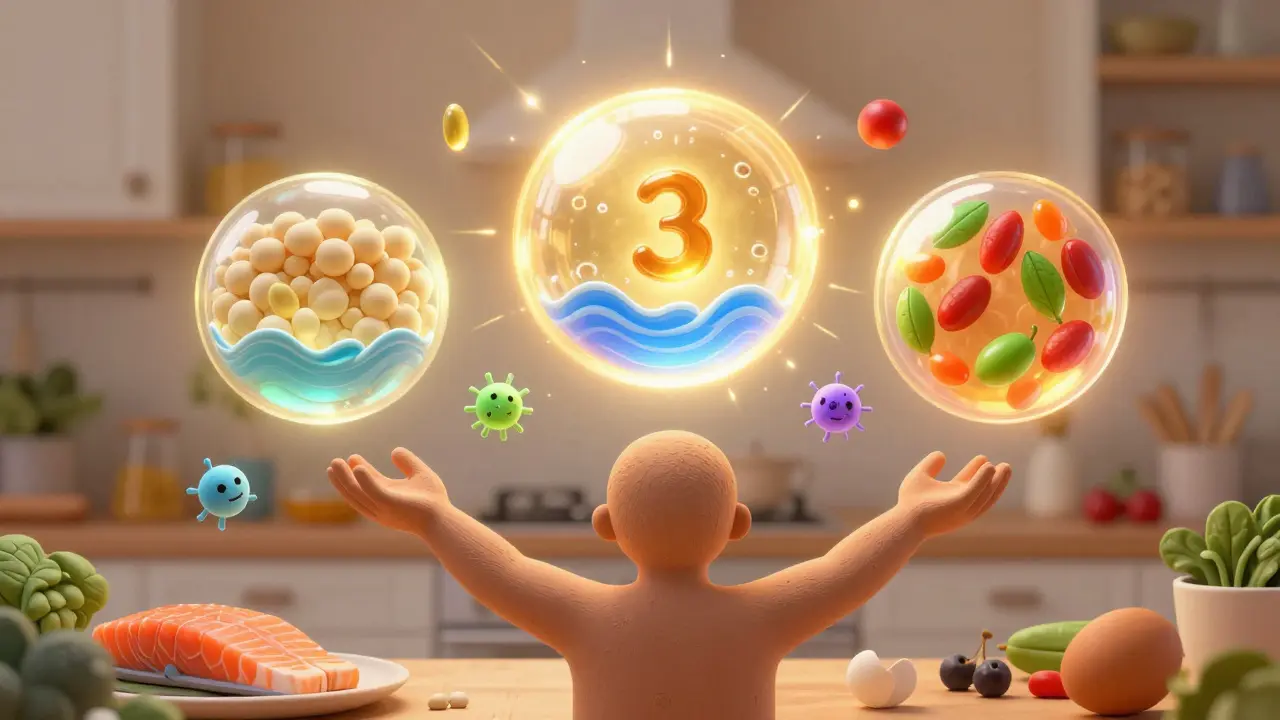 Питательные вещества для иммунных клеток: белок, омега-3, антиоксиданты