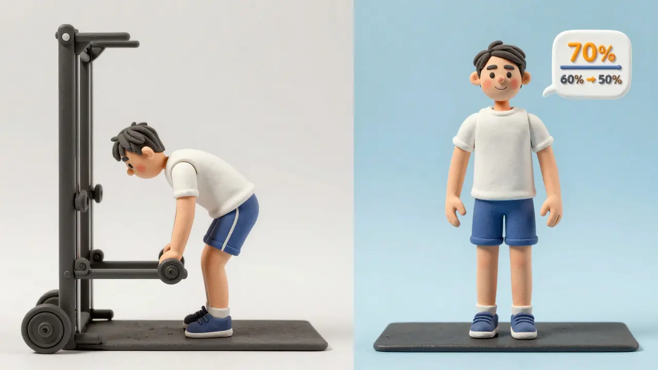 Сравнение: неправильная и правильная настройка тренажёра для подтягиваний с противовесом.