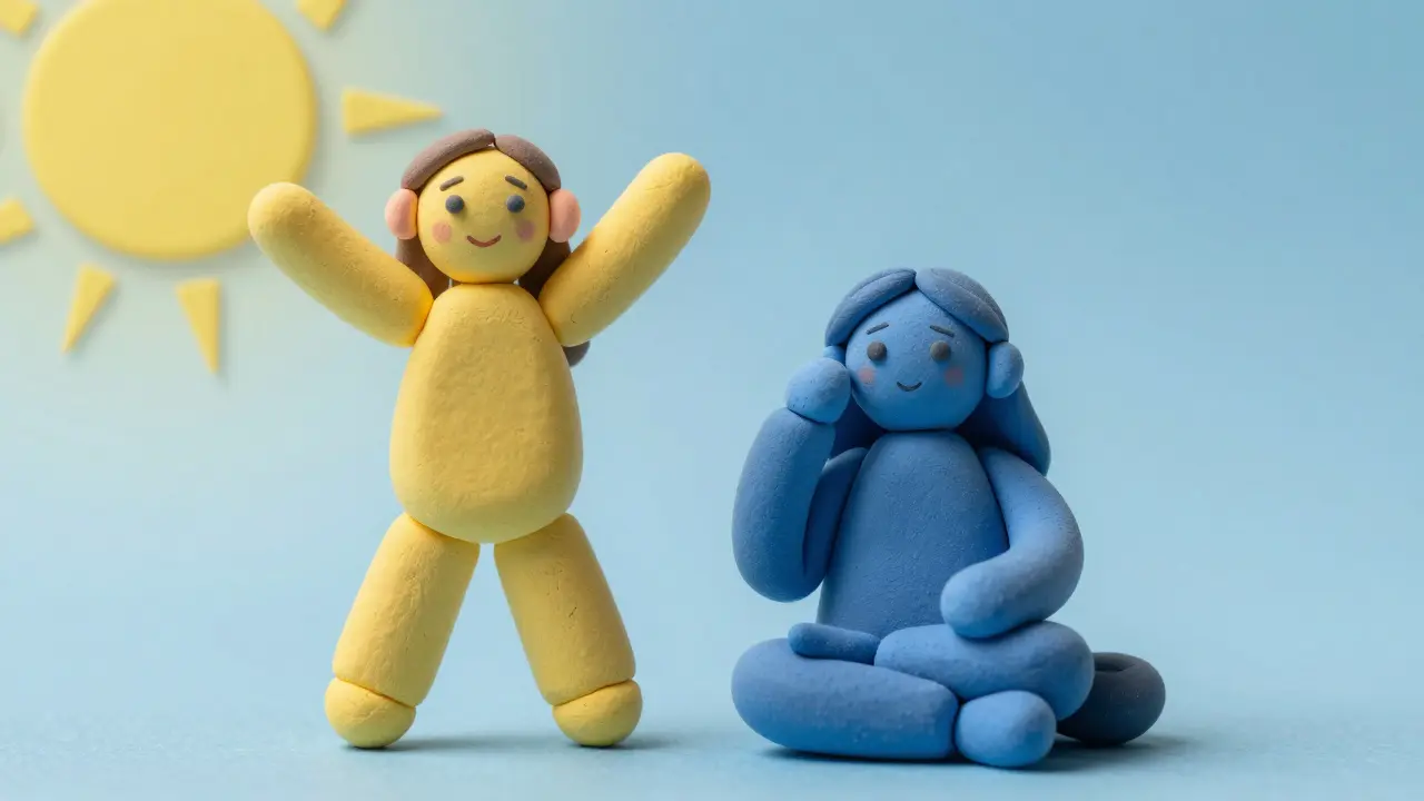 Глиняная кукла показывает смены настроения и фаз