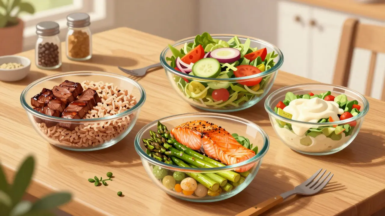 Разнообразные здоровые обеды из meal prep